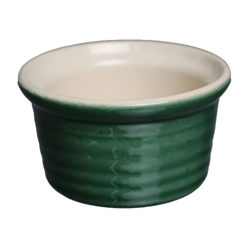 Hunter Green Ribbed Ceramic Ramekin