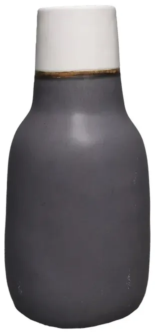 White Rim Earth Ring Deep Grey Ceramic Vase