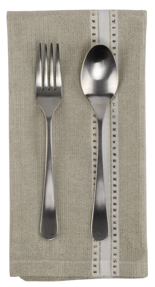 Shimmery Gold & White Stripe Napkin
