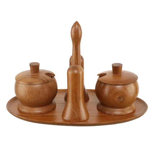 Teak Salt & Pepper / Spice Tabletop Set