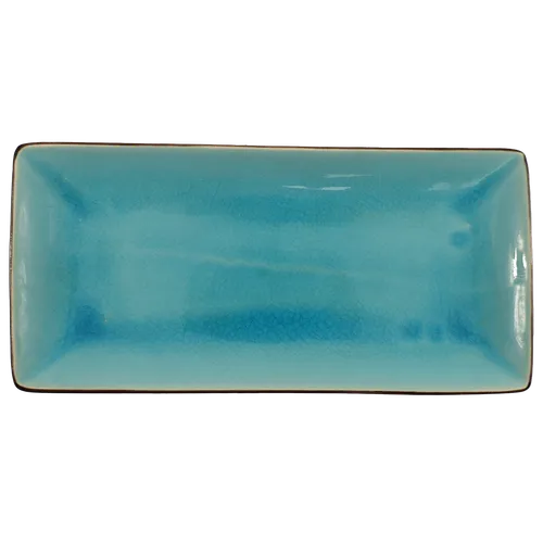 Ocean Blue Crackled Rectangular Sushi Tray
