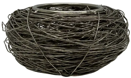 Silver Wire Bird Nest Tealight Candle Holder