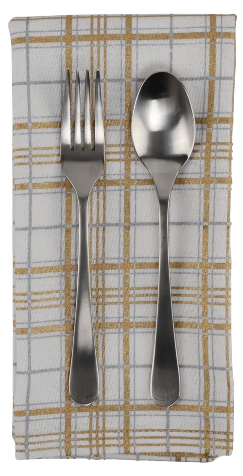 Gold & Silver Plaid Napkin