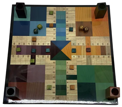Colourful Wood Parchisi Game Board