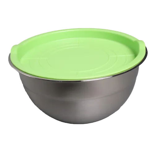 1.5 Quart Stainless Steel Mixing Bowl With Green Lid
