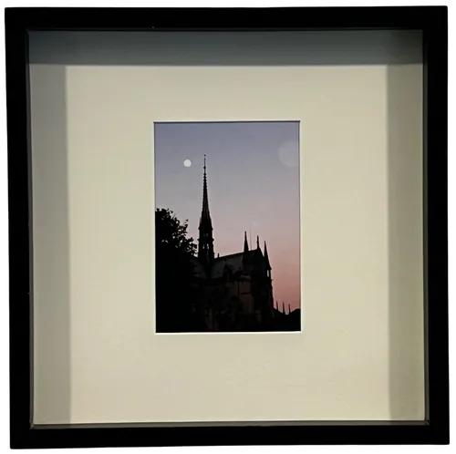 Church Moon In Black Frame