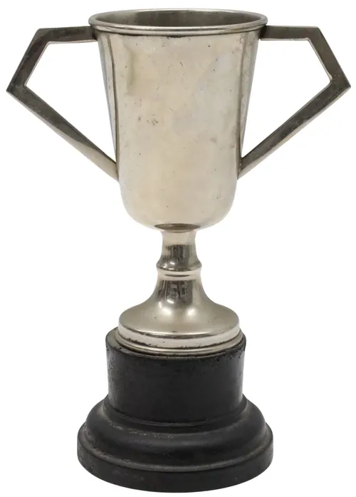 Vintage Silver Trophy With Wood Base