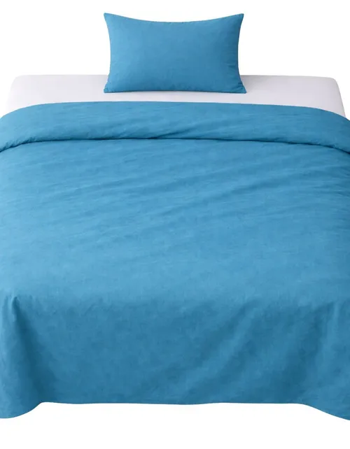 Teal Microfibre Duvet Cover With One Pillow Case - Queen