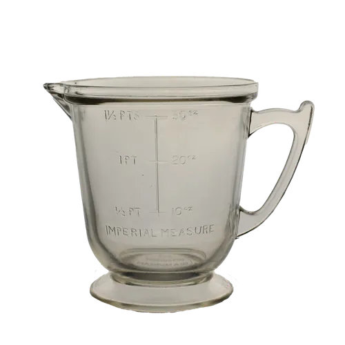 Clear Glass Measuring Cup With Pedestal Base