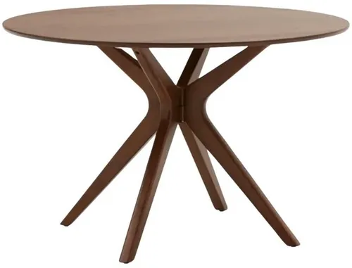 Round Dark Brown Dining Table 