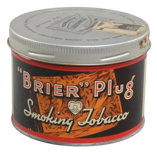 Antique Round Tin Tobacco Container