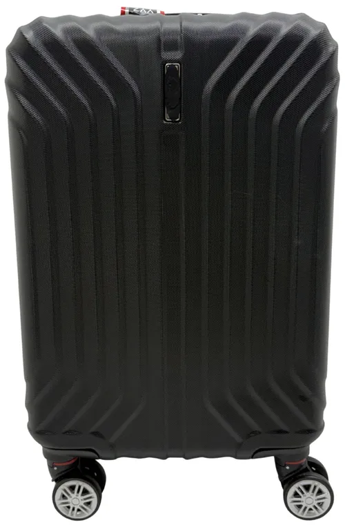 Matte Black Hard Raised Line Carry On Suitcase