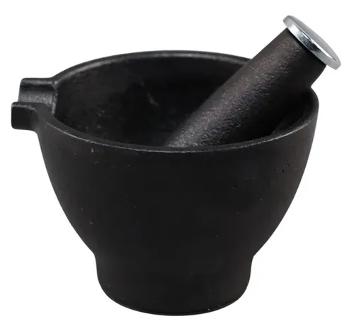 Black Cast Iron Mortar & Pestle