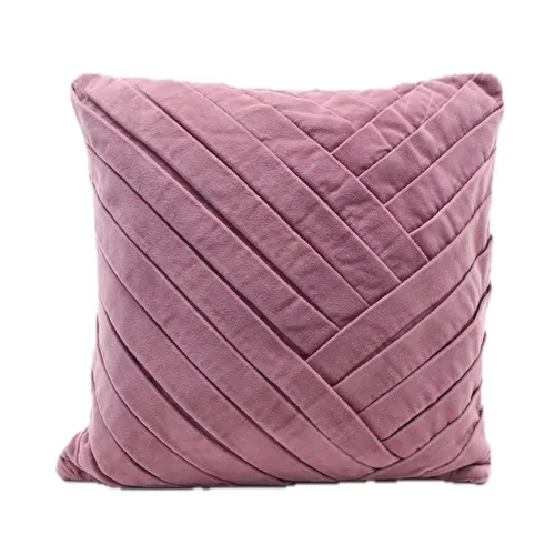 Bazaar Purple Pleated Velour Throw Pillow