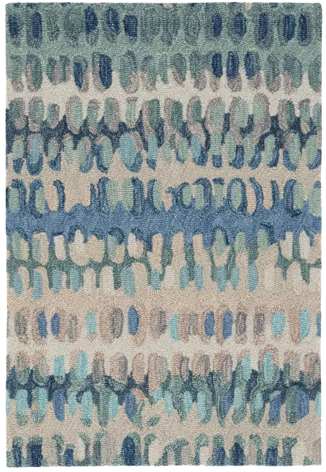 Blue & Turquoise Paint Chip Area Rug 6' W x 9' L
