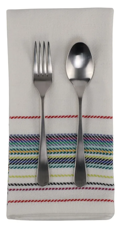White With Colour Stripes Napkin