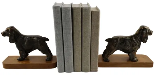 Cast Metal Cocker Spaniel Dog Bookend Set