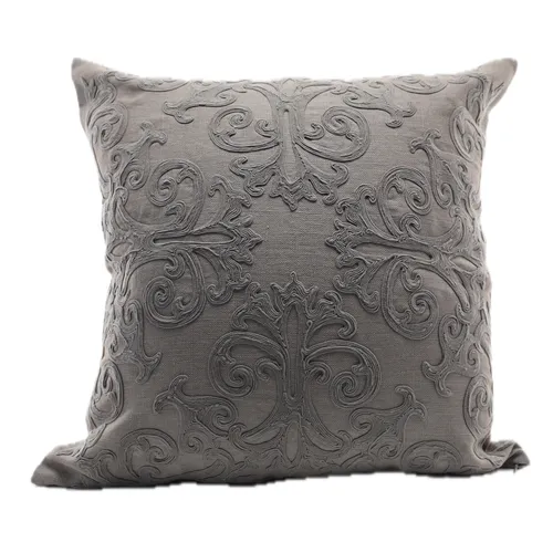 Dim Grey On Grey Relief Pattern Throw Pillow
