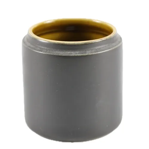 Mustard Rimmed Black Ceramic Plant Pot