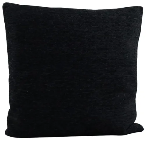 Solid Black Textured Throw Pillow