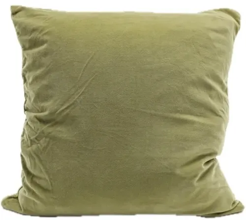 Shadow Green With Solid Velour Back Throw Pillow