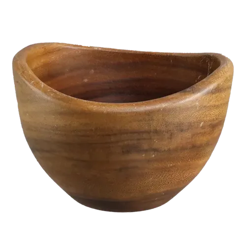 Irregular Rim Acacia Wood Serving Bowl 