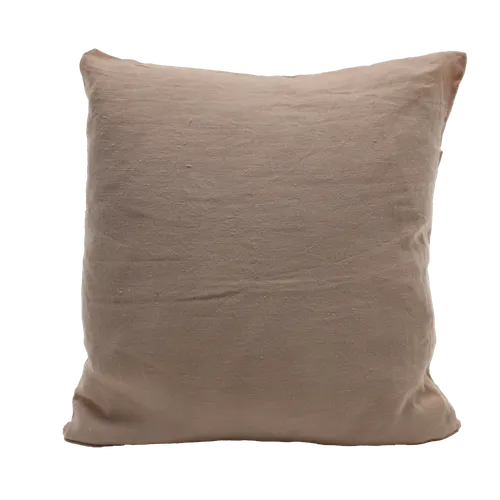Dust Storm Pink Linen With Solid Three Button Back Throw Pillow