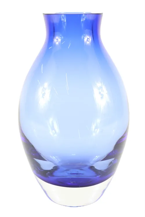 Blue Glass Tulip Shaped Vase