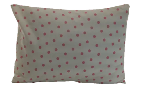 White With Pink Polka Dots Throw Pillow