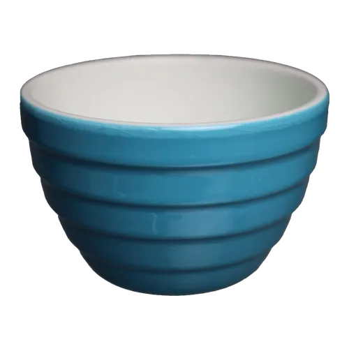 Dodger Blue Ribbed Ceramic Small Bowl