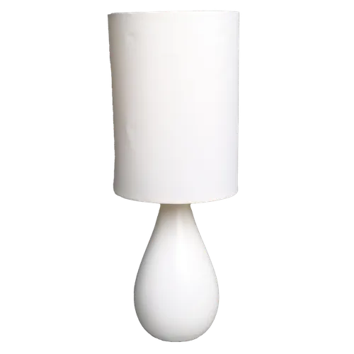 Matte White Teardrop Table Lamp With White Shade