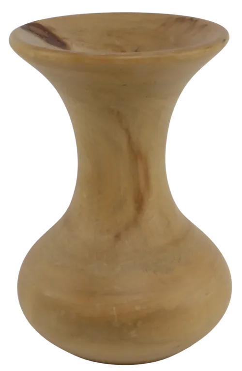 Light Natural Turned Wood Vase