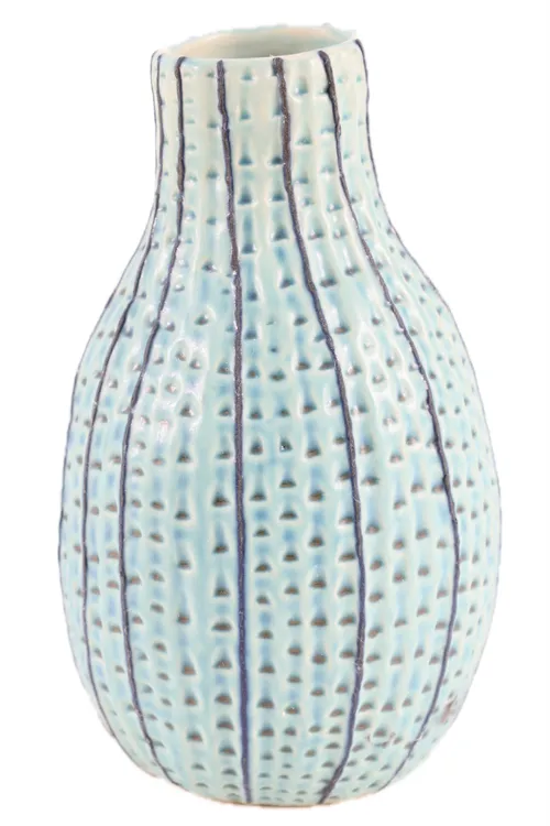 Blue Cactus Ceramic Vase