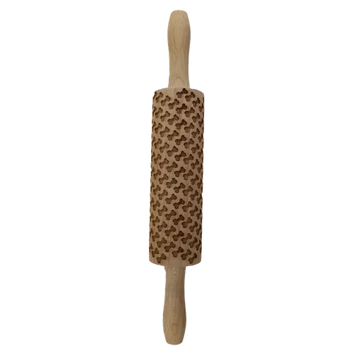 Dog Bone Pattern Wooden Rolling Pin