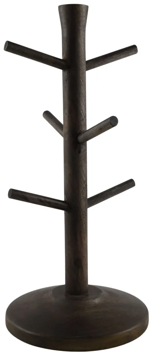 Deep Walnut Wood Mug Tree