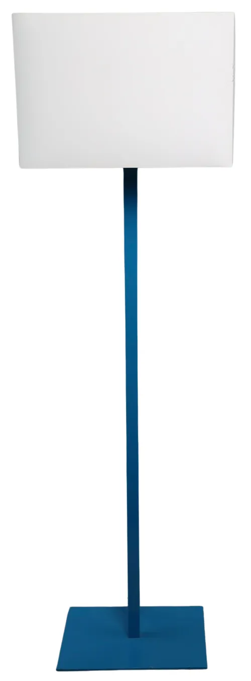 Blue Floor Lamp With White Shade