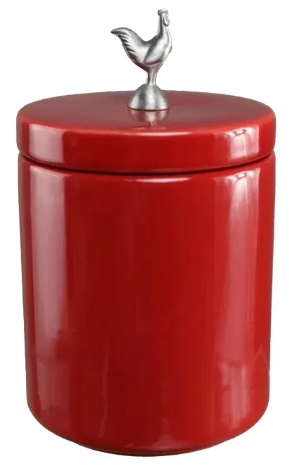 Red Rooster Ceramic Canister