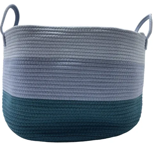 Blue Gradient Woven Storage Basket