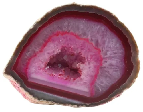 Pink Polished Agate Sliced Geode Natural Specimen