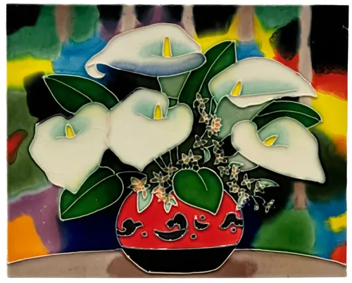Enamel Calla Lilly On Tile