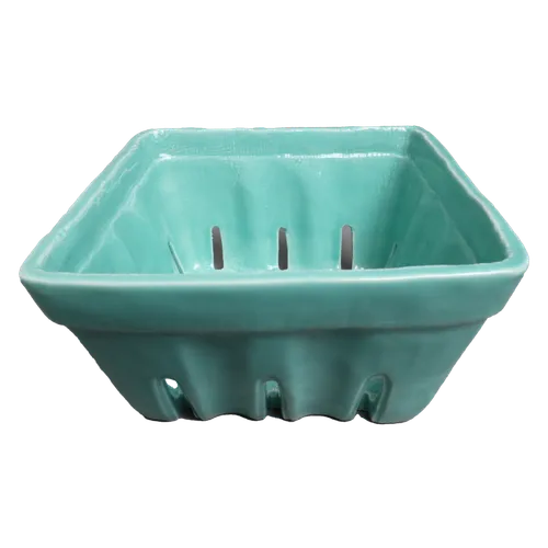 Mint Green Ceramic Vented Berry Basket