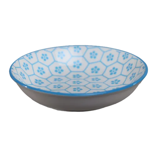 Light Blue Clusters Ceramic Pinch Bowl