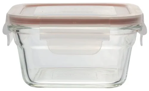 Clear Glass Storage Container With Snap Lid
