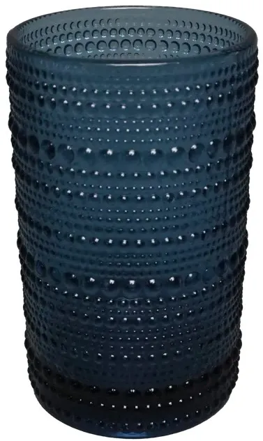 Cobalt Blue Drinking Glass With Pebbled Relief High Ball