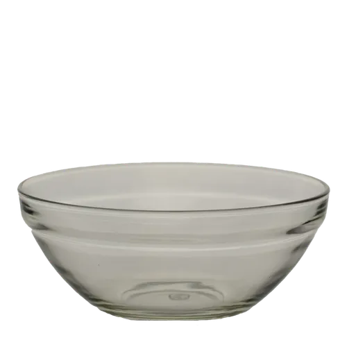 Clear Glass Mixing Bowl With Small Ribbed Lip