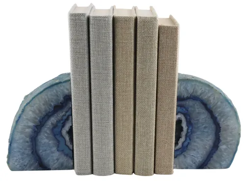 Blue Agate Bookend Set