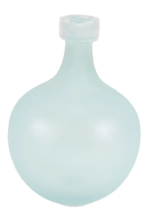 Light Turquoise Frosted Glass Globe Vase