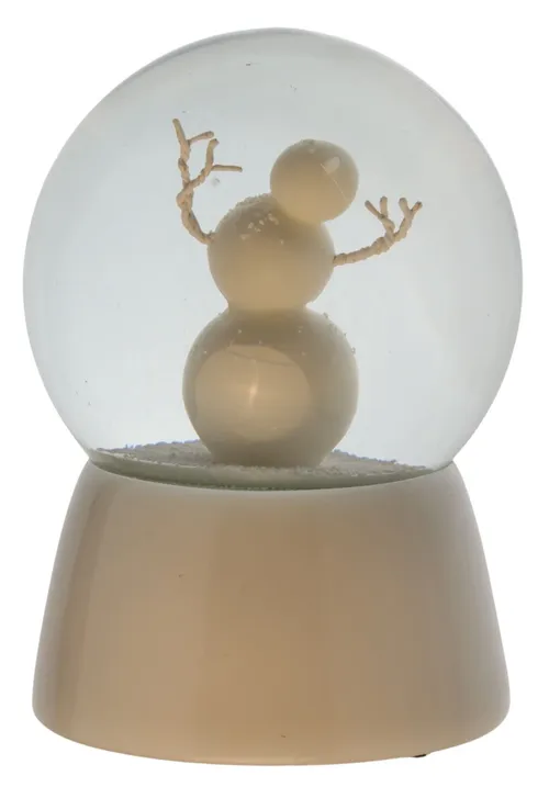 Snow Globe With Snowman & White Base