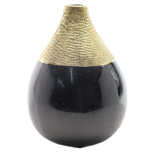 Golden Black Ceramic Vase