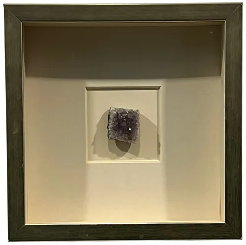 Amethyst Crystal In Silver Shadowbox Frame